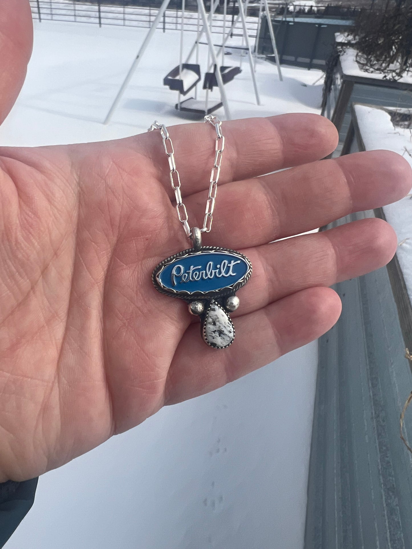 Blue Pete necklace-Sterling Silver| 16' chain