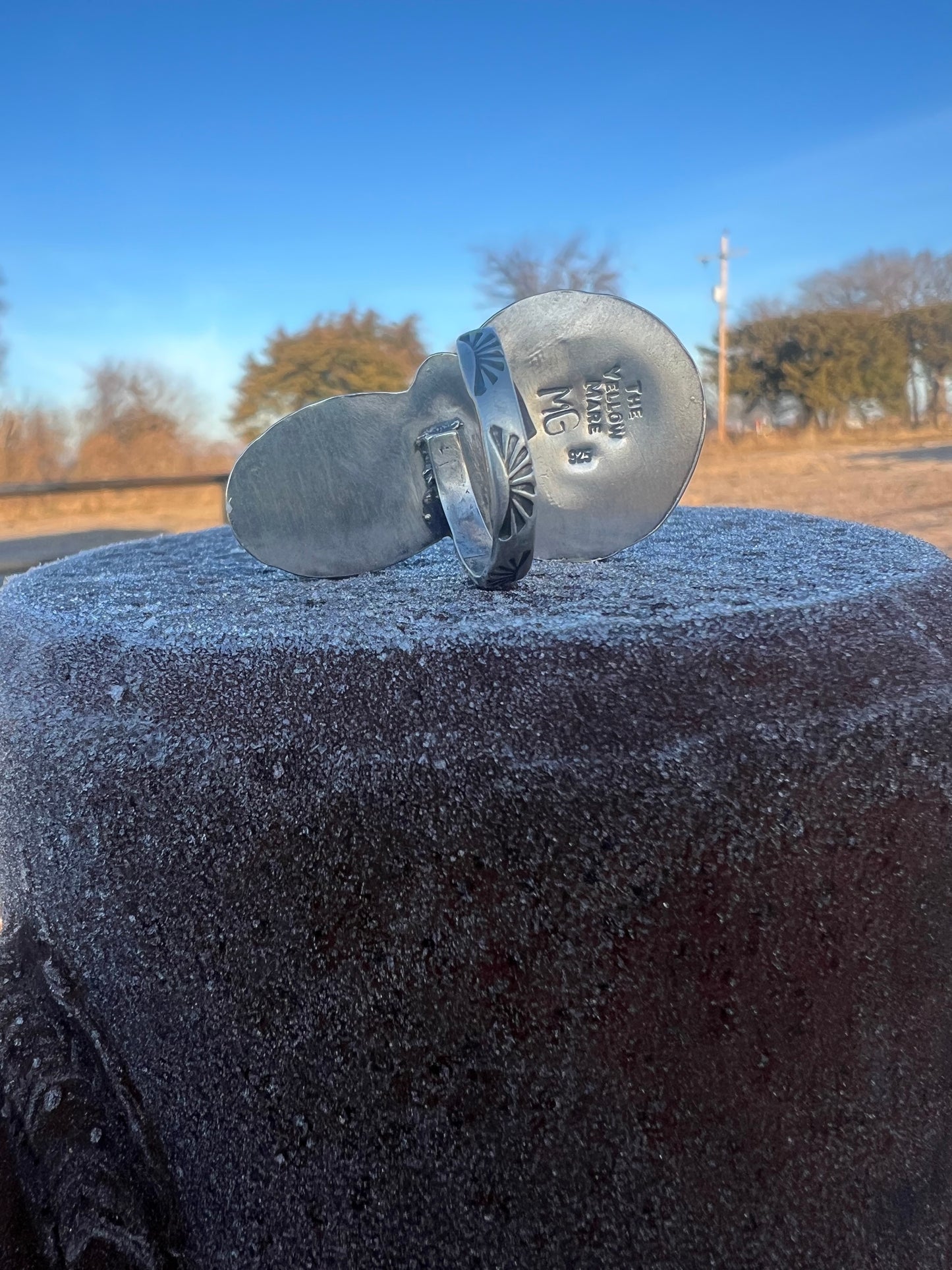 White Buffalo and Buffalo Nickel Statement Ring