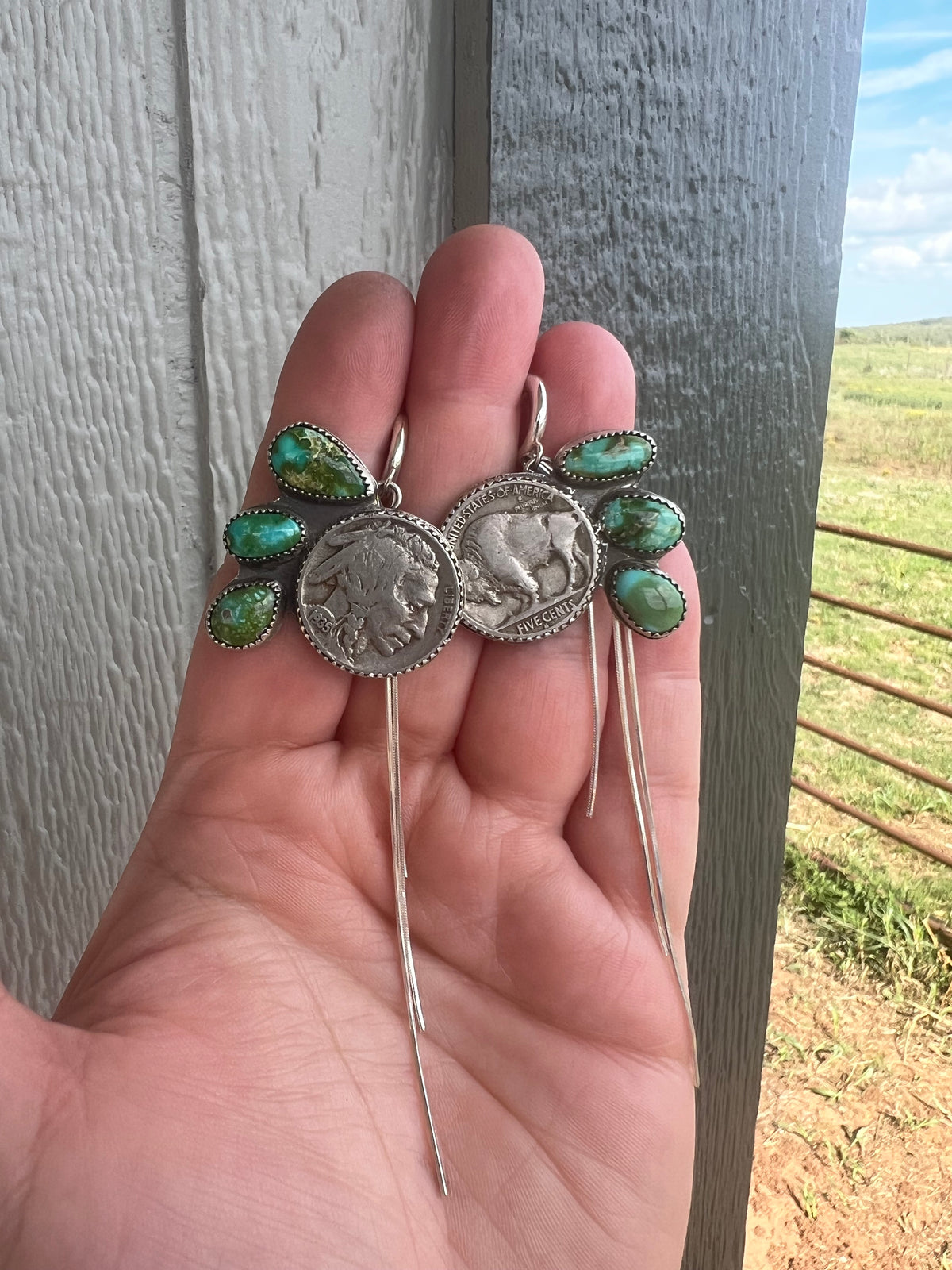 Buffalo coin earrings