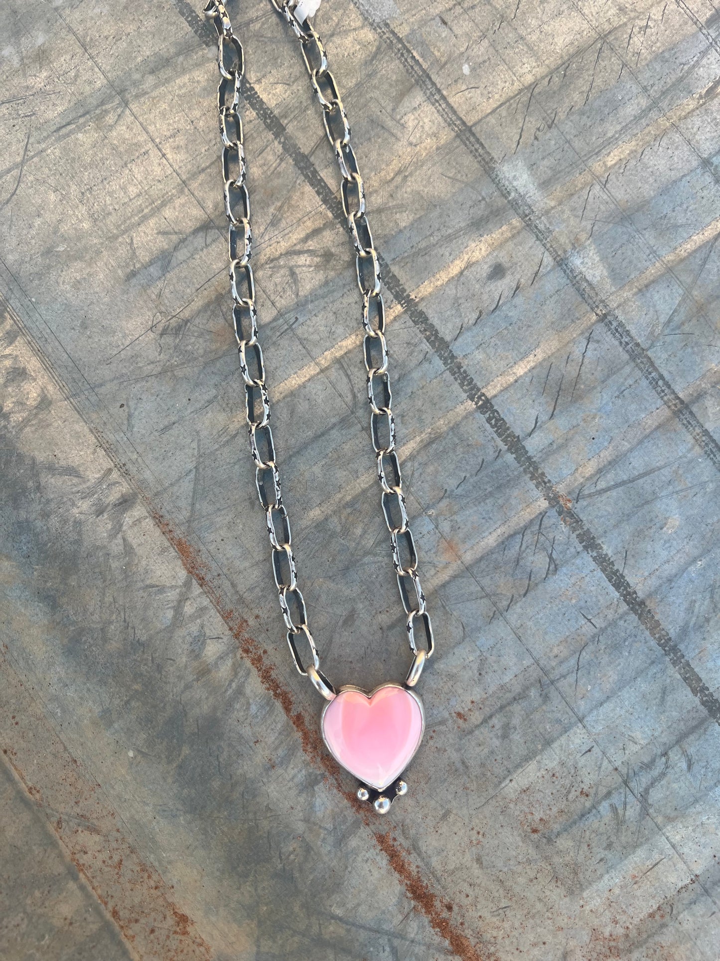 Pink Conch Heart Necklace