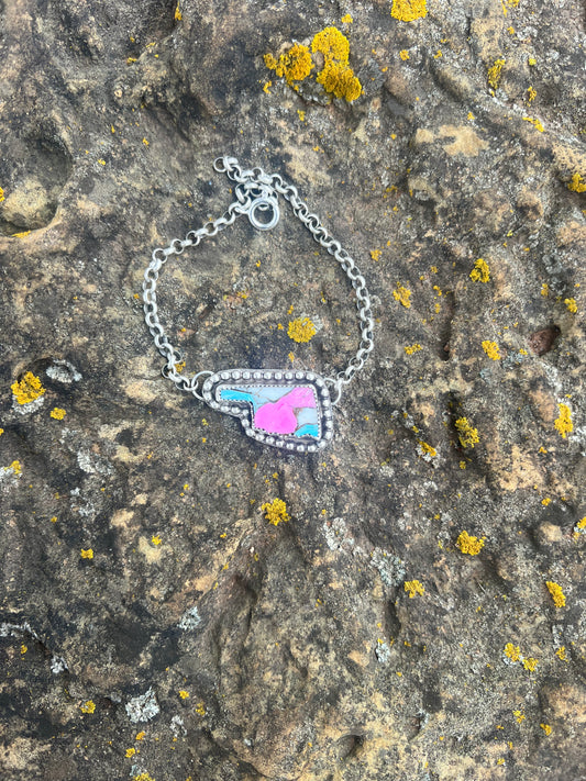 Oklahoma cotton candy turquoise bracelet