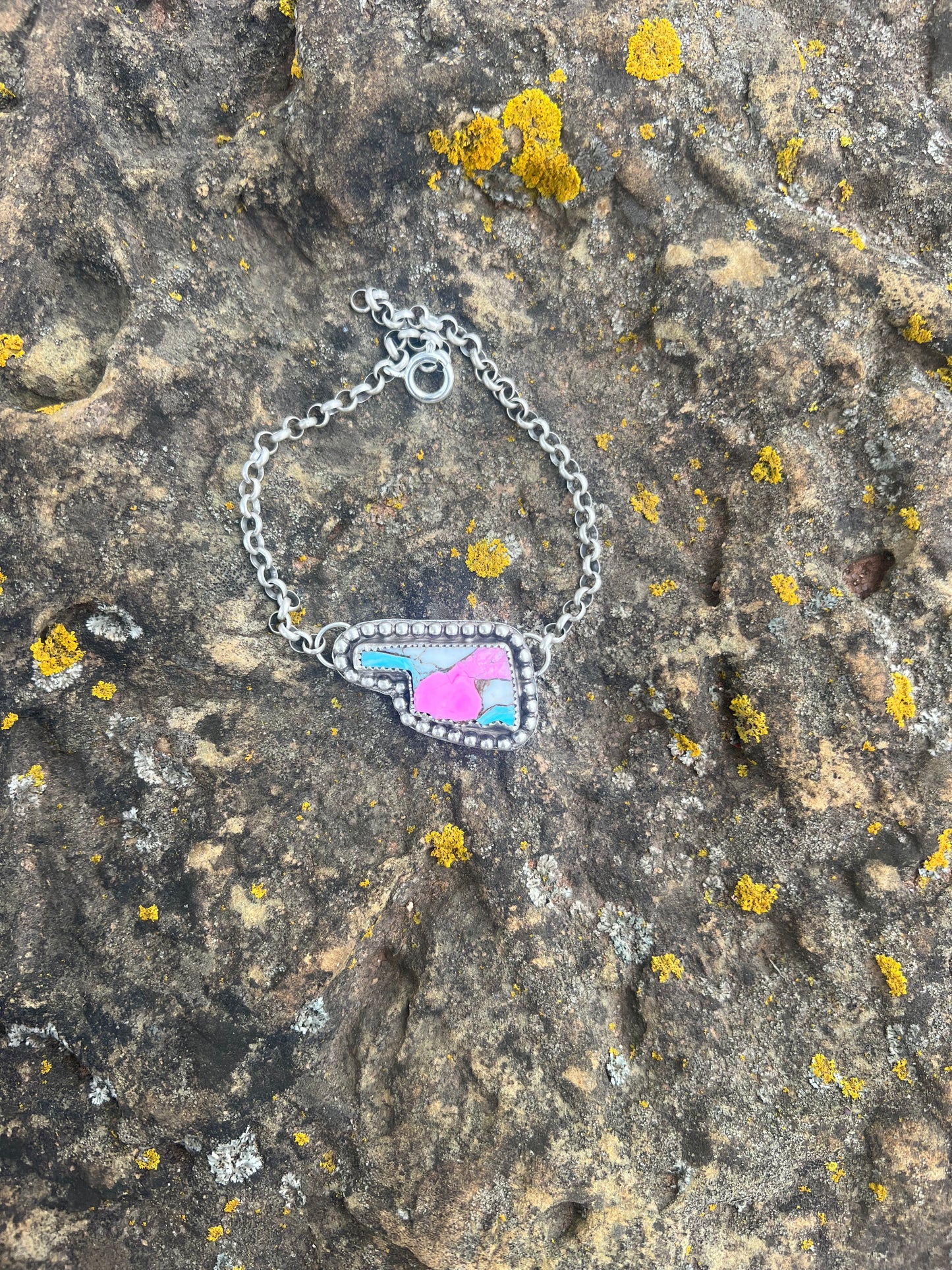 Oklahoma cotton candy turquoise bracelet