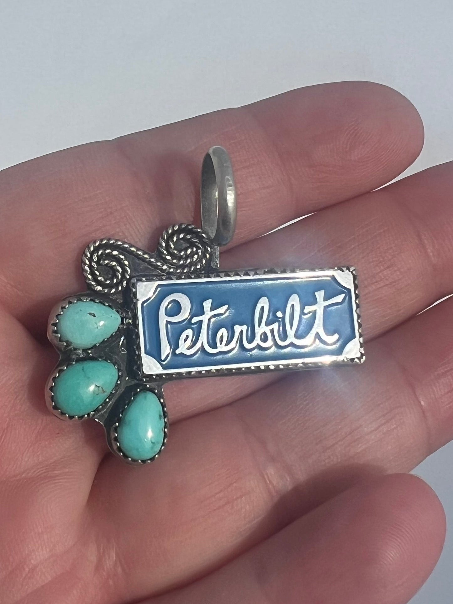 Blue Pete turquoise pendant