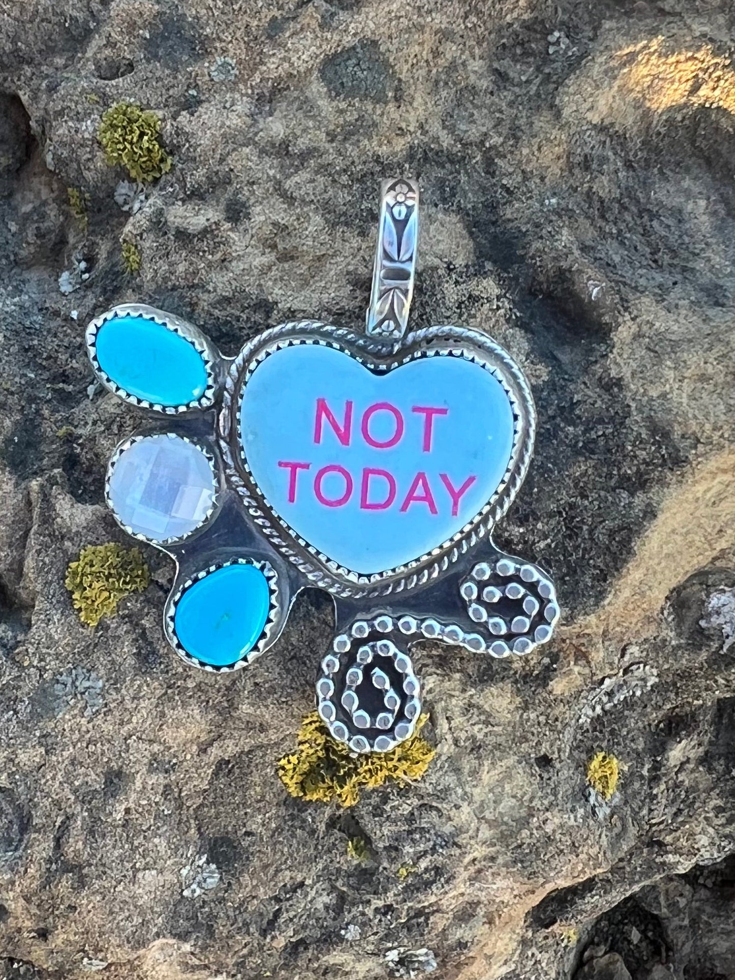 "Not Today" heart pendant