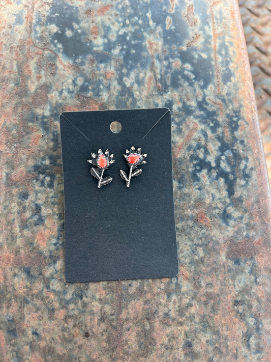 Indian Paintbrush Stud Earrings