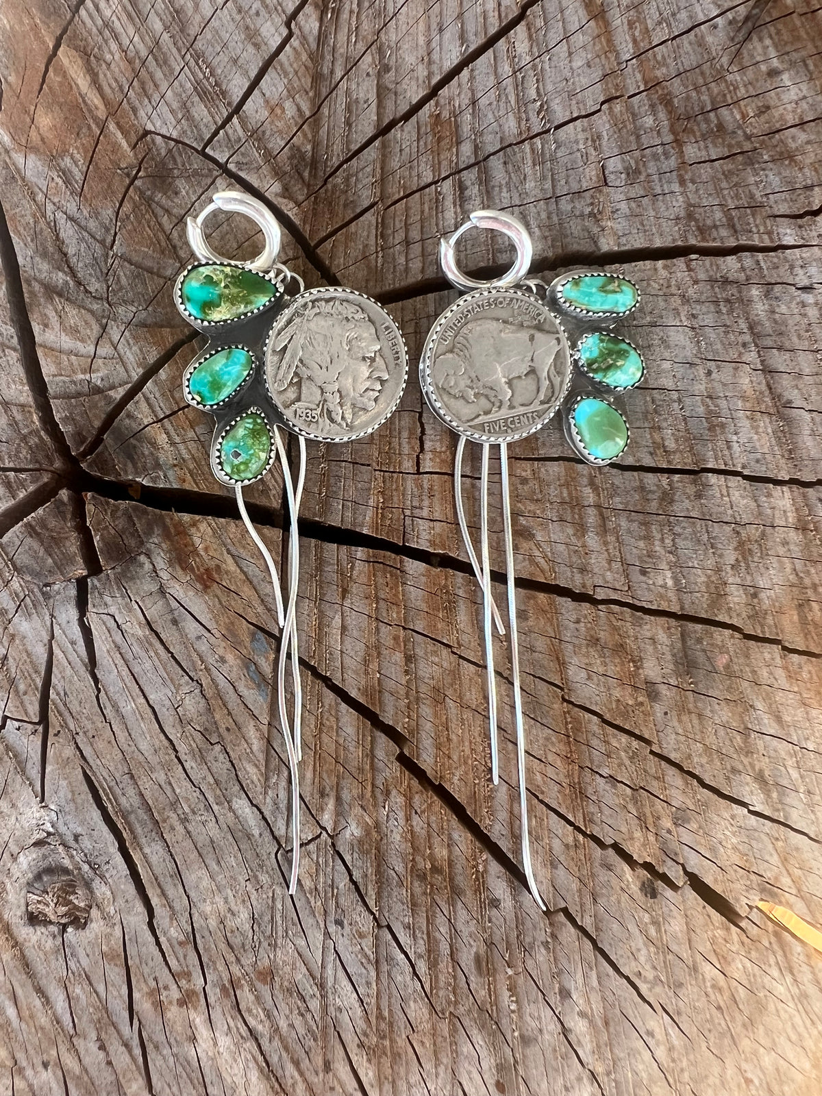 Buffalo coin earrings